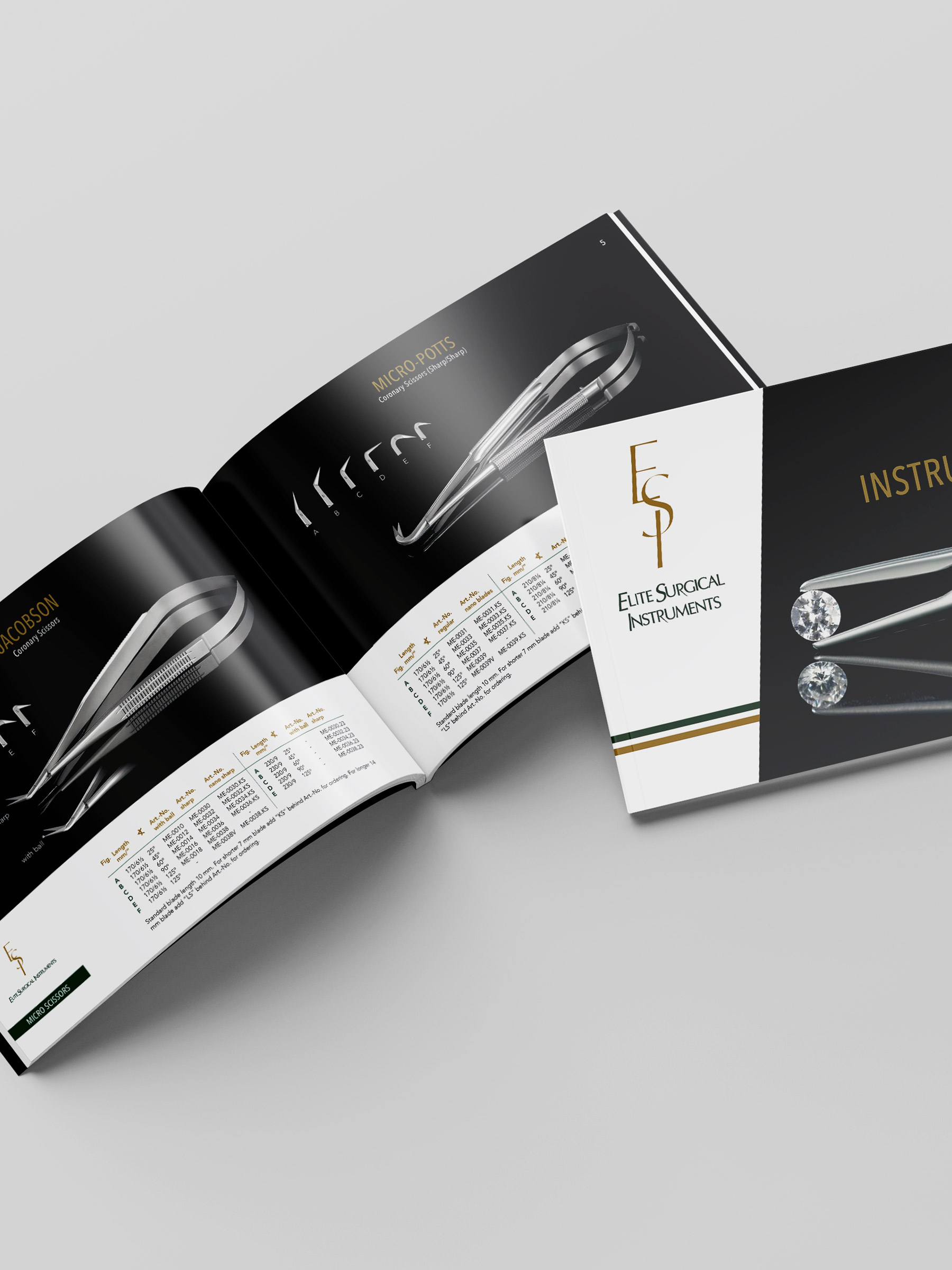 Elite Surgical Instruments Catalogue Design